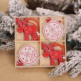 New Year Decor Xmas Gift Box 12Pcs Santa Claus Wooden Christmas Ornaments Merry Christmas Decorations for Home Noel Navidad