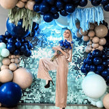 Popxstar 5000pc Shimmer Sequin For Air Activated Panel Wedding Backdrop Background Live Decoration Shimmering Turquoise Mirror Party Wall