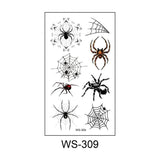 Popxstar New 3D Tattoo Stickers Waterproof Sweat Horror Dark Stereo Spider Tattoo Stickers Spider Web Halloween Tattoo Stickers