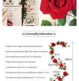 Popxstar New Year Wedding Decoration Artificial Flowers for Decor High Quality Royal Rose Fake Flower Vine Xmas Party Hotel Home Decor