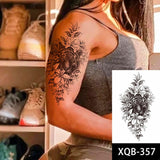 Popxstar 1pc Animal Lion Women Waterproof Temporary Tattoos Fake Stickers Arm Sun Art Black Cross Jesus 3D Praying Fashion Decoration