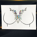 Popxstar 3D Gem Chest Paste Glitter Diamond Tattoo Sticker Woman Nipple Shining Jewelry DIY Ornament For Wedding Bride Breast Decoration
