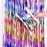 Popxstar New Arrival 2-3M Wedding Party Backdrop Decoration Frosted STAR Curtains Fringe Tinsel Foil Matte Curtain Birthday Party Drapes