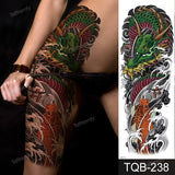 Popxstar Full Arm Temporary Tattoos Large Black Totem Trial Boys Tatoo Fake Waterproof Skull Lion Sleeve Tattoo Stickers Body Art Makeup