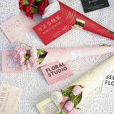 Popxstar 10PCS 44*24cm Paper Flower Bags With Gift Card Rose Florist Wrapping Gift Box Flower Packaging Creative Handle Box