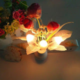 Popxstar  Mini Night Light Creative Tulip Shape Smart Light Control Induction LED Lamp Sensor Nightlight EU Plug Night Light For Bedroom