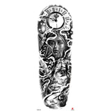 Popxstar New Year's Day Valentine's Day Waterproof Temporary Tattoo Sticker for Men Women Totem Geometric Full Arm Large Size Sleeve Tatoo Fake Tatto Flash Tattoos