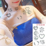 Popxstar Small Men's Tattoos Waterproof Temporary Tattoo Sticker Body Art Love Wave Heartbeat Line Small Size Fake Tatto Flash Tatoo for Girl Women