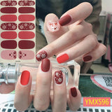 Popxstar 14Tips/Sheet Christmas/Halloween Nail Art Stickers Festival Pumpkin Wraps Waterproof Full DIY Manicure Accessories YMX Series