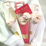 Popxstar 10PCS 44*24cm Paper Flower Bags With Gift Card Rose Florist Wrapping Gift Box Flower Packaging Creative Handle Box