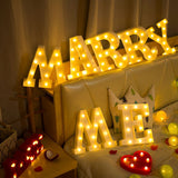 Popxstar DIY LED Letter Night Light Creative 26 English Alphabet Number Battery Lamp Romantic Wedding Party Decoration