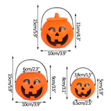 Popxstar 1/3pcs Halloween Pumpkin Bucket Portable Plastic Candy Basket Trick Or Treat Kids Gift Packaging Halloween Party Decor Supplies