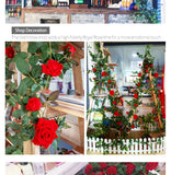 Popxstar New Year Wedding Decoration Artificial Flowers for Decor High Quality Royal Rose Fake Flower Vine Xmas Party Hotel Home Decor