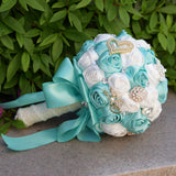 Popxstar Hot artificial wedding bouquets hand made flower crystal bridal wedding bouquets for wedding decoration