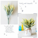 Popxstar 1 Bundle Artificial Flowers Romantic Provence Lavender Plastic Wedding Decorative Vase for Home Decor Grain Christmas Fake Plant