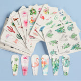 Popxstar 12Pcs Halloween Sticker Set Bat Witch Cat Sticker Design For Nail Art Decorations Water Transfer Sliders Tips Christmas Manicure
