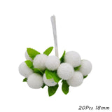 Popxstar Valentine's Day White Theme Artificial Flower Cherry Stamen Berries Bundle DIY Christmas Decoration Wedding Cake Gift Box Wreaths Xmas Decor