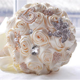 Popxstar Hot artificial wedding bouquets hand made flower crystal bridal wedding bouquets for wedding decoration