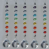Popxstar 1PCS 20mm 30mm 40mm Crystal Prism Ball Chakra Colors Rondelle Beads Strand Design Rainbow Suncatcher Chrismas Decoration