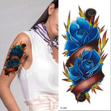Popxstar Purple Flower Tattoos Waterproof Sexy Tattoo for Women Girls Peony Rose Lotus Flower Tattoo and Body Art Fashion Stickers Bikini