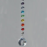 Popxstar 1PCS 20mm 30mm 40mm Crystal Prism Ball Chakra Colors Rondelle Beads Strand Design Rainbow Suncatcher Chrismas Decoration