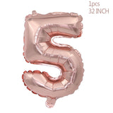 Popxstar Rose Gold Wedding Birthday Party Balloons Happy Birthday Letter Foil Balloon Baby Shower Anniversary Event Party Decor Supplies