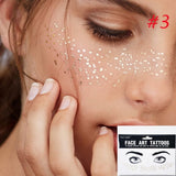 Popxstar 1pack Face Flash Tattoo Festival Party Body Glitter Face Art Tattoo Sticker Eye Decals Eye Shadow Freckles Concealer Dot Pattern