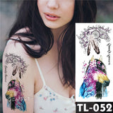 Water Transfer Dark Splash Ink Realistic Roses Temporary Tattoo Sticker Arm Leg Back Pattern Body Art Waterproof Fake Tattoo