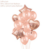 Popxstar Rose Gold Wedding Birthday Party Balloons Happy Birthday Letter Foil Balloon Baby Shower Anniversary Event Party Decor Supplies