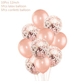 Popxstar Rose Gold Wedding Birthday Party Balloons Happy Birthday Letter Foil Balloon Baby Shower Anniversary Event Party Decor Supplies