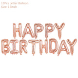 Popxstar Rose Gold Wedding Birthday Party Balloons Happy Birthday Letter Foil Balloon Baby Shower Anniversary Event Party Decor Supplies