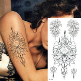 Popxstar Purple Flower Tattoos Waterproof Sexy Tattoo for Women Girls Peony Rose Lotus Flower Tattoo and Body Art Fashion Stickers Bikini