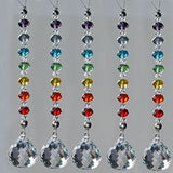 Popxstar 1PCS 20mm 30mm 40mm Crystal Prism Ball Chakra Colors Rondelle Beads Strand Design Rainbow Suncatcher Chrismas Decoration