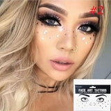Popxstar 1pack Face Flash Tattoo Festival Party Body Glitter Face Art Tattoo Sticker Eye Decals Eye Shadow Freckles Concealer Dot Pattern