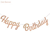 Popxstar Rose Gold Wedding Birthday Party Balloons Happy Birthday Letter Foil Balloon Baby Shower Anniversary Event Party Decor Supplies