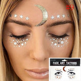 Popxstar 1pack Face Flash Tattoo Festival Party Body Glitter Face Art Tattoo Sticker Eye Decals Eye Shadow Freckles Concealer Dot Pattern