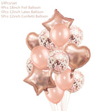 Popxstar Rose Gold Wedding Birthday Party Balloons Happy Birthday Letter Foil Balloon Baby Shower Anniversary Event Party Decor Supplies