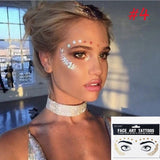 Popxstar 1pack Face Flash Tattoo Festival Party Body Glitter Face Art Tattoo Sticker Eye Decals Eye Shadow Freckles Concealer Dot Pattern