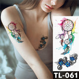 Water Transfer Dark Splash Ink Realistic Roses Temporary Tattoo Sticker Arm Leg Back Pattern Body Art Waterproof Fake Tattoo