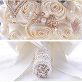 Popxstar Hot artificial wedding bouquets hand made flower crystal bridal wedding bouquets for wedding decoration