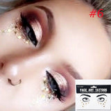 Popxstar 1pack Face Flash Tattoo Festival Party Body Glitter Face Art Tattoo Sticker Eye Decals Eye Shadow Freckles Concealer Dot Pattern