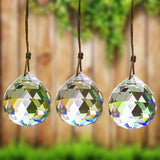Popxstar H&D 1pc Suncatcher Prism Ball 50mm/2inch Hanging Crystal Ball Prism Faceted Chandelier Ball Rainbow Maker for Window/Wedding/Car