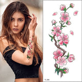 Popxstar Purple Flower Tattoos Waterproof Sexy Tattoo for Women Girls Peony Rose Lotus Flower Tattoo and Body Art Fashion Stickers Bikini