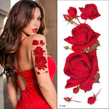Popxstar Purple Flower Tattoos Waterproof Sexy Tattoo for Women Girls Peony Rose Lotus Flower Tattoo and Body Art Fashion Stickers Bikini