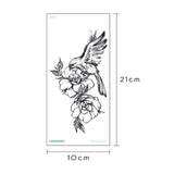 popxstar Waterproof Temporary Tattoo Sticker Rose Flowers Leave Flash Tattoos Body Art Arm Fake Sleeve Tatoo Black Women Girls Wrist