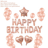 Popxstar Rose Gold Wedding Birthday Party Balloons Happy Birthday Letter Foil Balloon Baby Shower Anniversary Event Party Decor Supplies