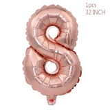 Popxstar Rose Gold Wedding Birthday Party Balloons Happy Birthday Letter Foil Balloon Baby Shower Anniversary Event Party Decor Supplies