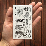Popxstar Waterproof Black Infinity Tattoo Feather Bird Women Body Hand Art Drawing Temporary Tattoo Stickers Men Finger Tatto Small Paste