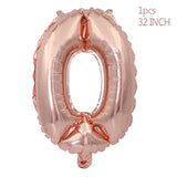 Popxstar Rose Gold Wedding Birthday Party Balloons Happy Birthday Letter Foil Balloon Baby Shower Anniversary Event Party Decor Supplies
