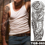 Popxstar Large Arm Sleeve Tattoo Lion Crown King Rose Waterproof Temporary Tatoo Sticker Wild Wolf Tiger Men Full Skull Totem Fake Tatto
